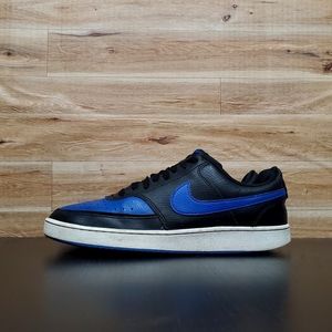 Nike Court Vision Black Blue Shoes Men's Size 9.5